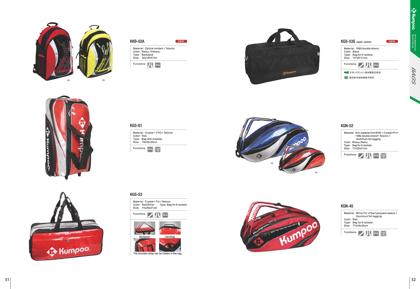 KKB-02A(Yellow;Red) Backpack - $52,50    KGS-53（Red） 6 pcs pack - $88,35 <br>
KGS-53S（Black） 6 pcs pack - $80,00    KGS-61(Red) Bag with drawbar - $110,00 <br>
KGN－45（Red） 9 pcs pack - $75,00    KGN-52(Red;Blue） 9 pcs pack - $100,00